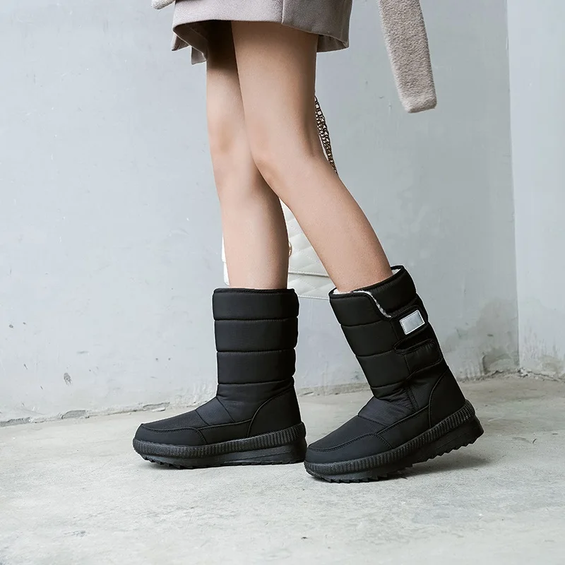 sapatos plataforma senhoras algodão botas de inverno à prova dwaterproof água