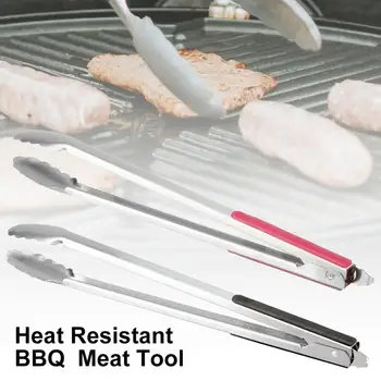 

1PC 16'' BBQ Grilling Tong Salad Cake Dessert Serving Food Tongs Stainless Steel Barbecue Clips Clamp Baking Food Kitchen Tool