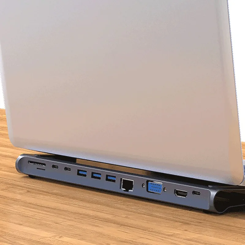 Тип-C 12 в 1 Многофункциональный USB 3,0 Порты и разъёмы док-станция для Тип с разъемами типа c и HDMI HD HUB адаптер Тип-C