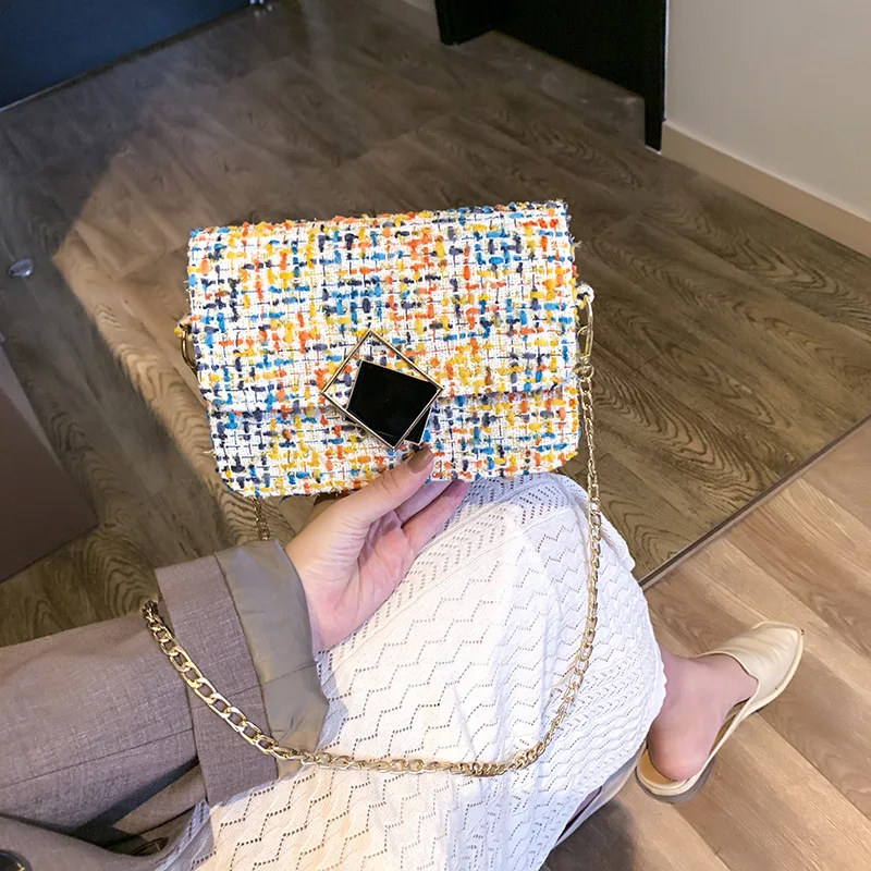 

2019 New Style Korean-style Shoulder Bag Small Bag Women's Shoulder GIRL'S Bag with Chain jia kou bao WOMEN'S Fashion Handbag Ba
