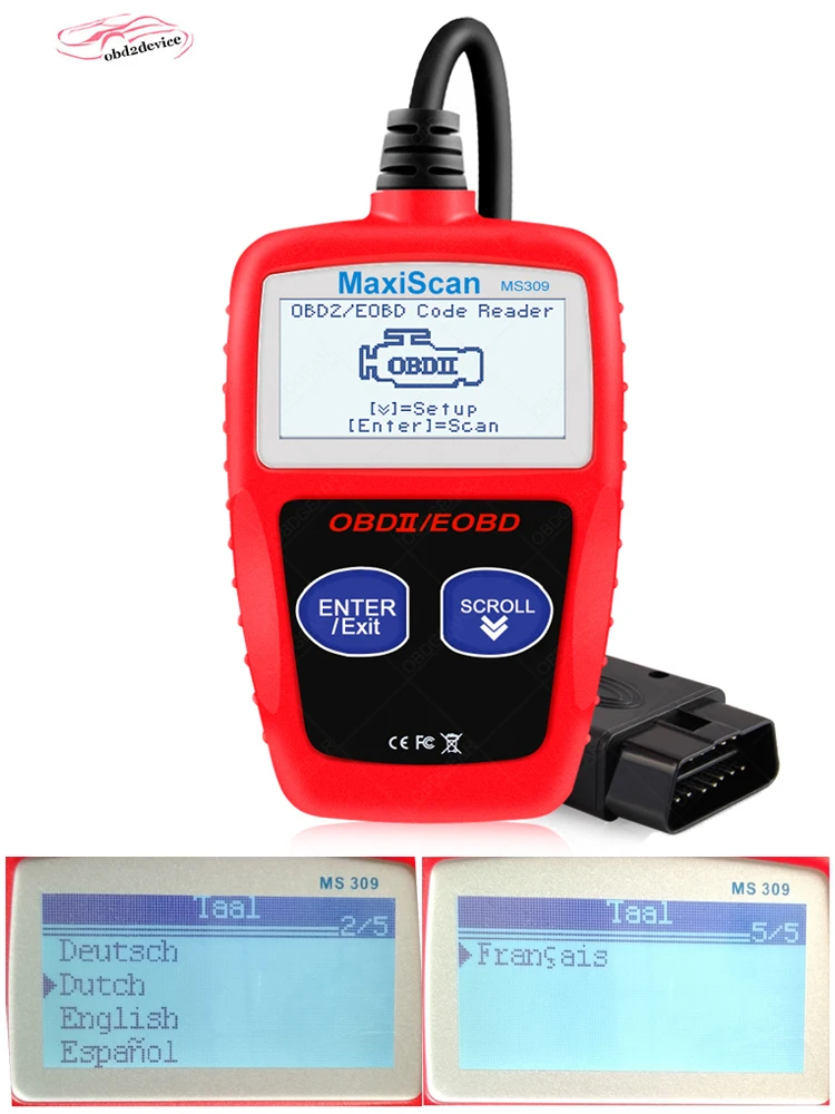 MS309 OBD2 OBDII автомобильный считыватель кодов MS 309 автоматический диагностический инструмент OBDII EOBD MS309 автомобильный считыватель кодов Поддержка автомобилей/грузовиков с 1996 года