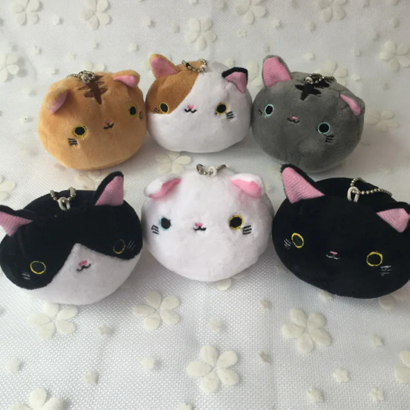 

7cm New Cute Cartoon Cat Plush Toys Doll Small Key Chain Bag Pendant Children Activities Holiday Gift Girl Plush Stuffed Toy Q25