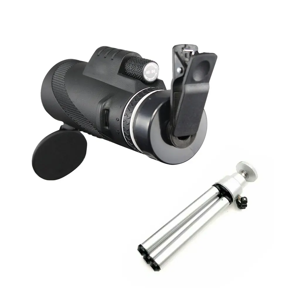 Telescope 40*60 Monoculars Low-Light Visual High-Definition High-Speed Mobile Telescope Professional Fashion Portable - Цвет: holder add tripod