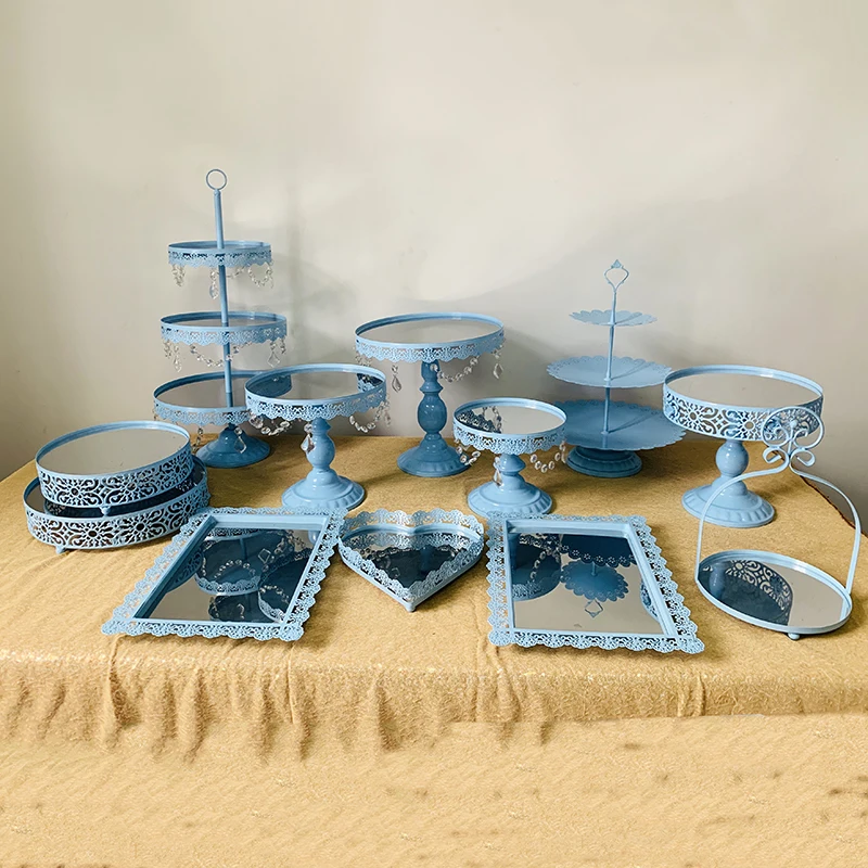 12pcs in set Подставка для торта, 1-16 шт металлический Хрустальный держатель для торта, Свадебный день рождения, десерт, подставка для кекса - Цвет: 12pcs in set