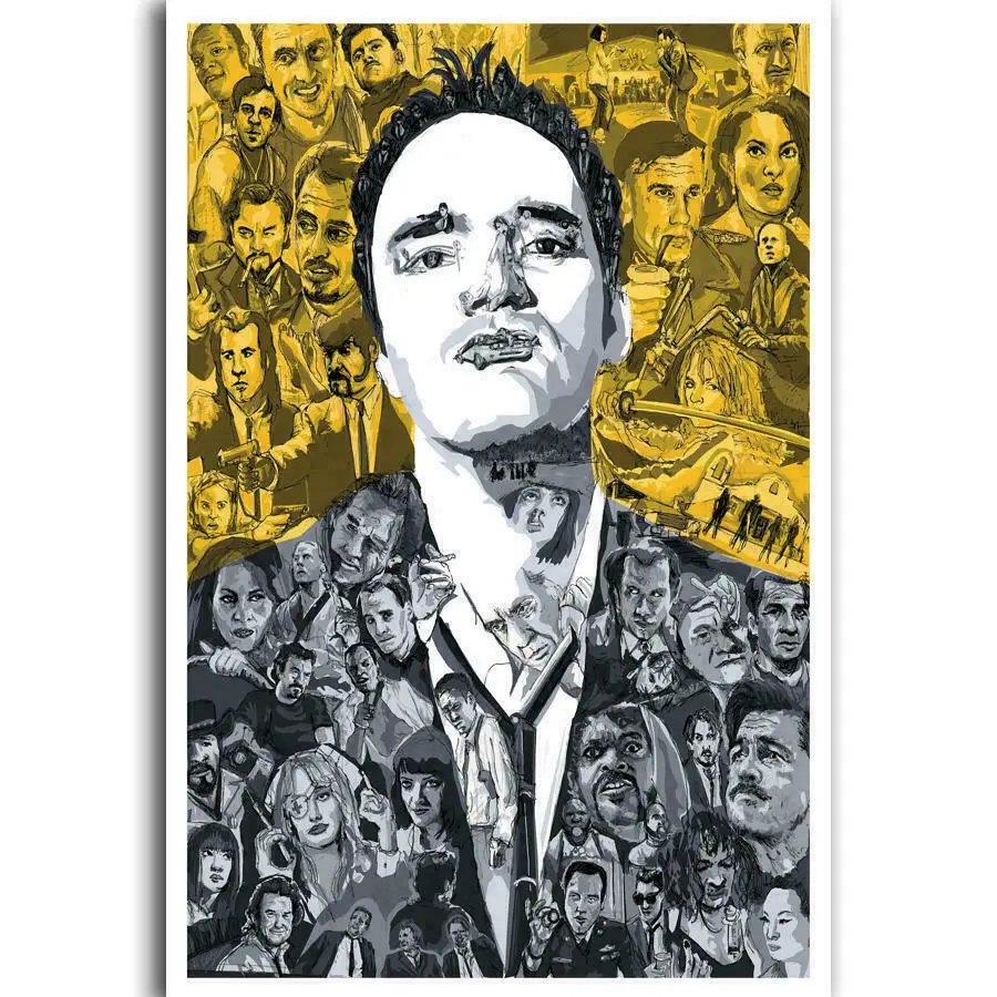 Quentin Tarantino звезда классического кино Director винтажная шелковая ткань яркая