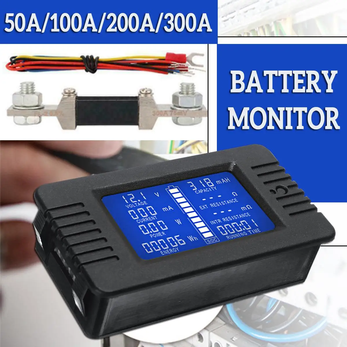 10-300A LCD Digital Monitor Tester Ammeter RC Battery Power Volt Amp Analyzer-US 