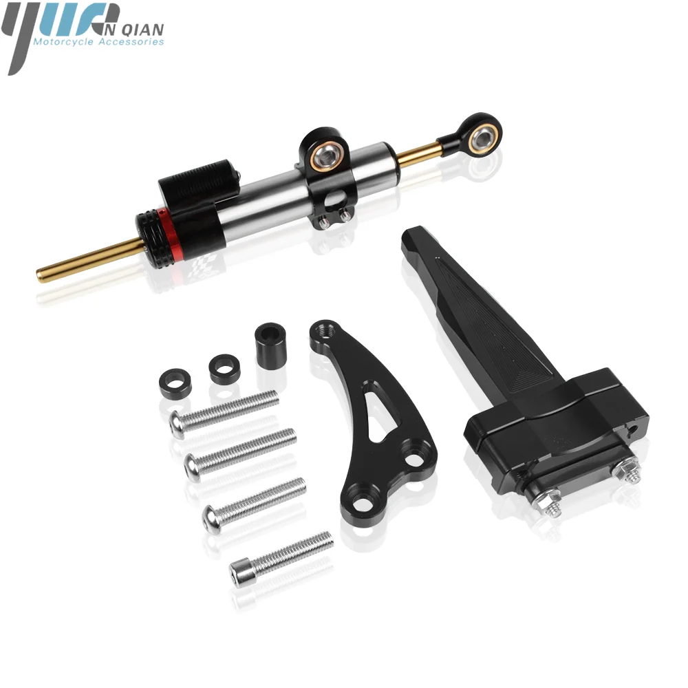 CNC Aluminum Full Set of Adjustable Motorcycles Steering Stabilize Damper Bracket Mount Kit For honda CB 650 F cb650f