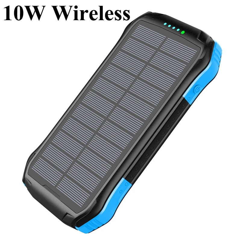 Solar Power Bank PD 18W QC3.0 Two-Way Fast Charge Outdoor Powerbank Phone External Battery Portable Charger Auxiliary Battery powerbank 20000 Power Bank