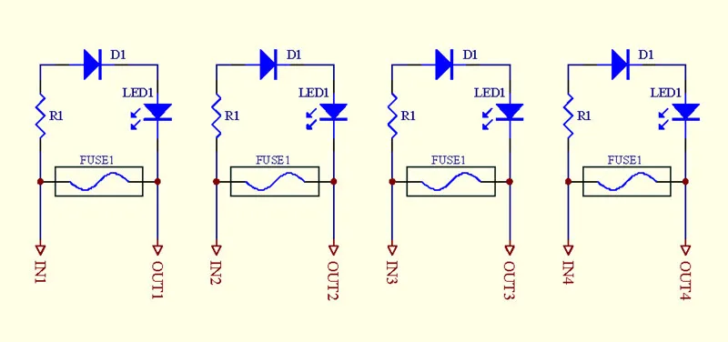 Fuse Module,4 Position Fuse Panel Mount Power Distribution Module Board