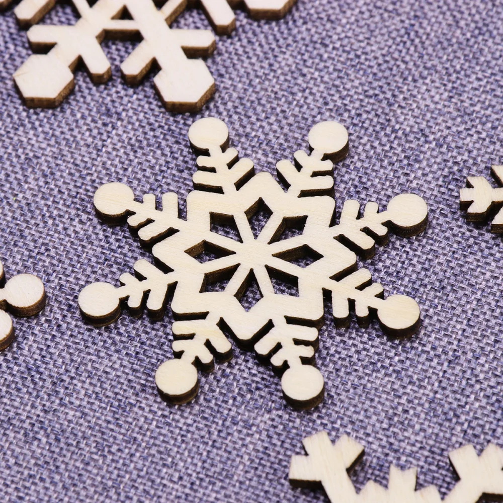 10 шт. различные деревянные снежинки вырезы Ремесло Украшение подарок тег
