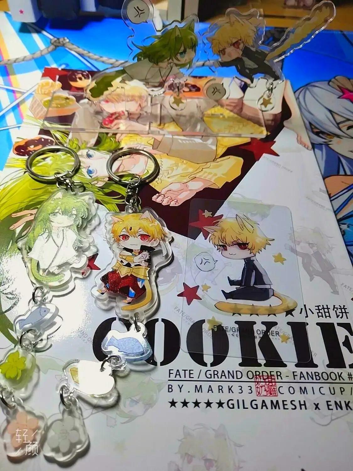 FGO Fate Grand Order Master Gilgamesh Enkidu брелок для ключей на ремешке кулон 2 шт. кошелек телефон мобильный ключ ремень подарок ограничен