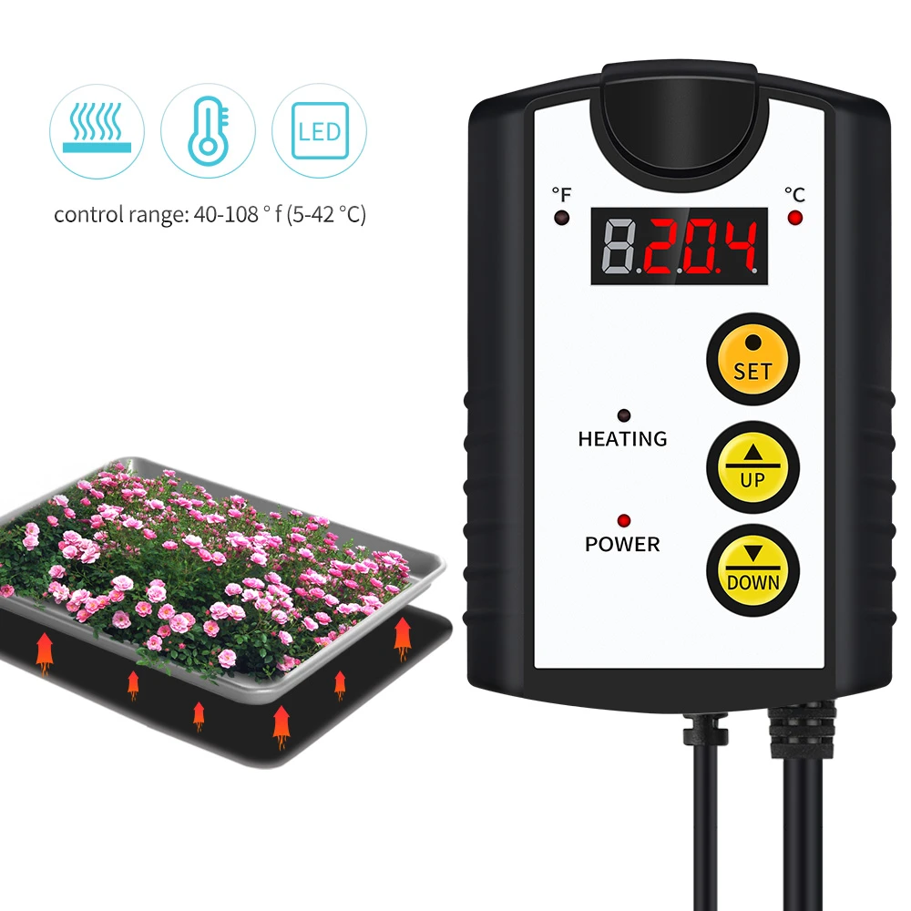 BHK500 Heat Mat Thermostat Temperature Controller Humidity Temperature Control Brewing Reptile