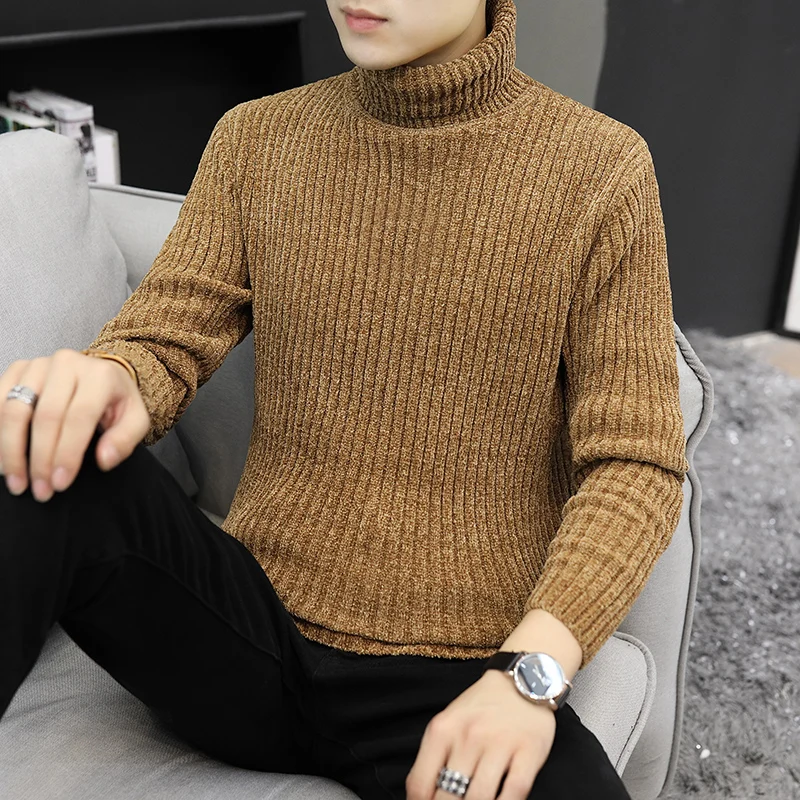

PUIMENTIUA Turtleneck Sweater Wool Pullover Mens Sweaters Stripe Turtle Neck Male Jumper Casual Thermal High Quality knit Sweter