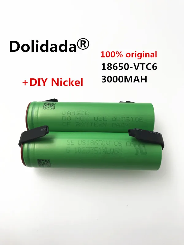 Dolidada 3,7 в 3000 мАч литий-ионный аккумулятор 18650 батарея для sony us18650 vtc6 батарея 30a 3000 мАч+ natiquel diy