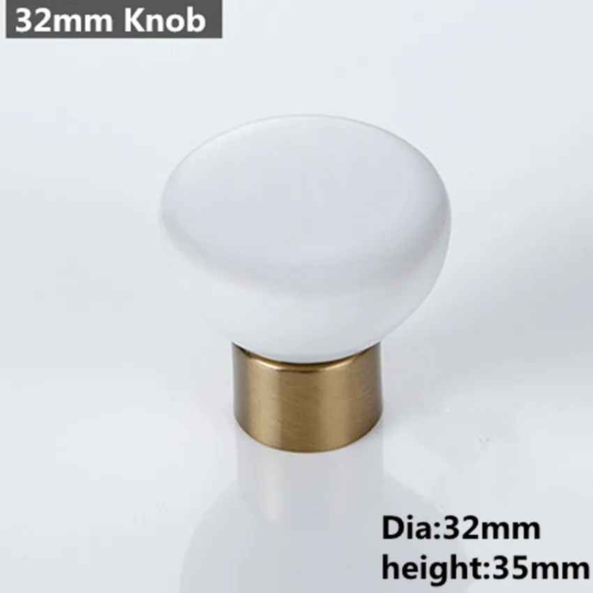 32mm knob 96 128 мм современная простая модная Белый Керамический кухонный шкаф винный шкаф ручка бронзовая комод подставка под телевизор ванная комната ручка шкафа - Цвет: 32mm knob