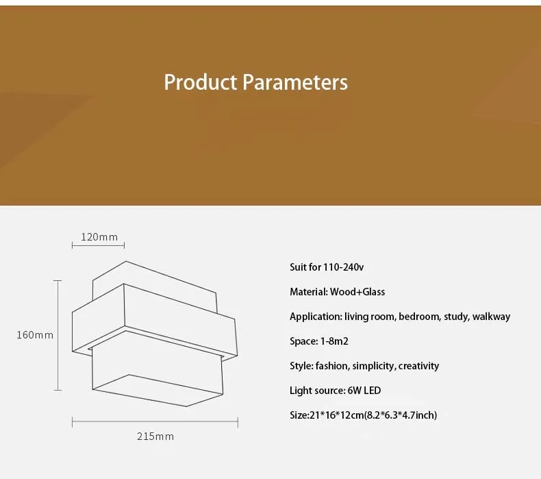 

Solid Wood Modern LED Wall Lamp Glass Lamp Shade Light Fixtures Bedside Light Living Room Hotel Wall Sconce Light Home Decor