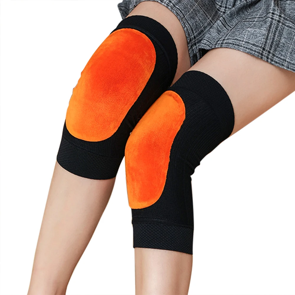 1 пара анти-холодные наколенники плюс бархатные ноги колено более теплое колено протектор Поддержка дышащий утолщенный наколенник#40 - Цвет: Черный