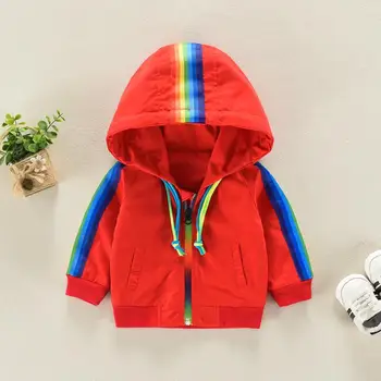 

Baby boys and girls coat 0-4 years old children's fashion jacket 2020 spring Iridescent stitching children's hooded windbreaker