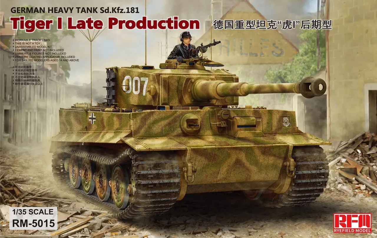 Rye Field RM5003 1/35 WWII TIGER I S.PZ.ABT.503 EASTERN FRONT w/подвижные треки Танк Игрушка пластиковая