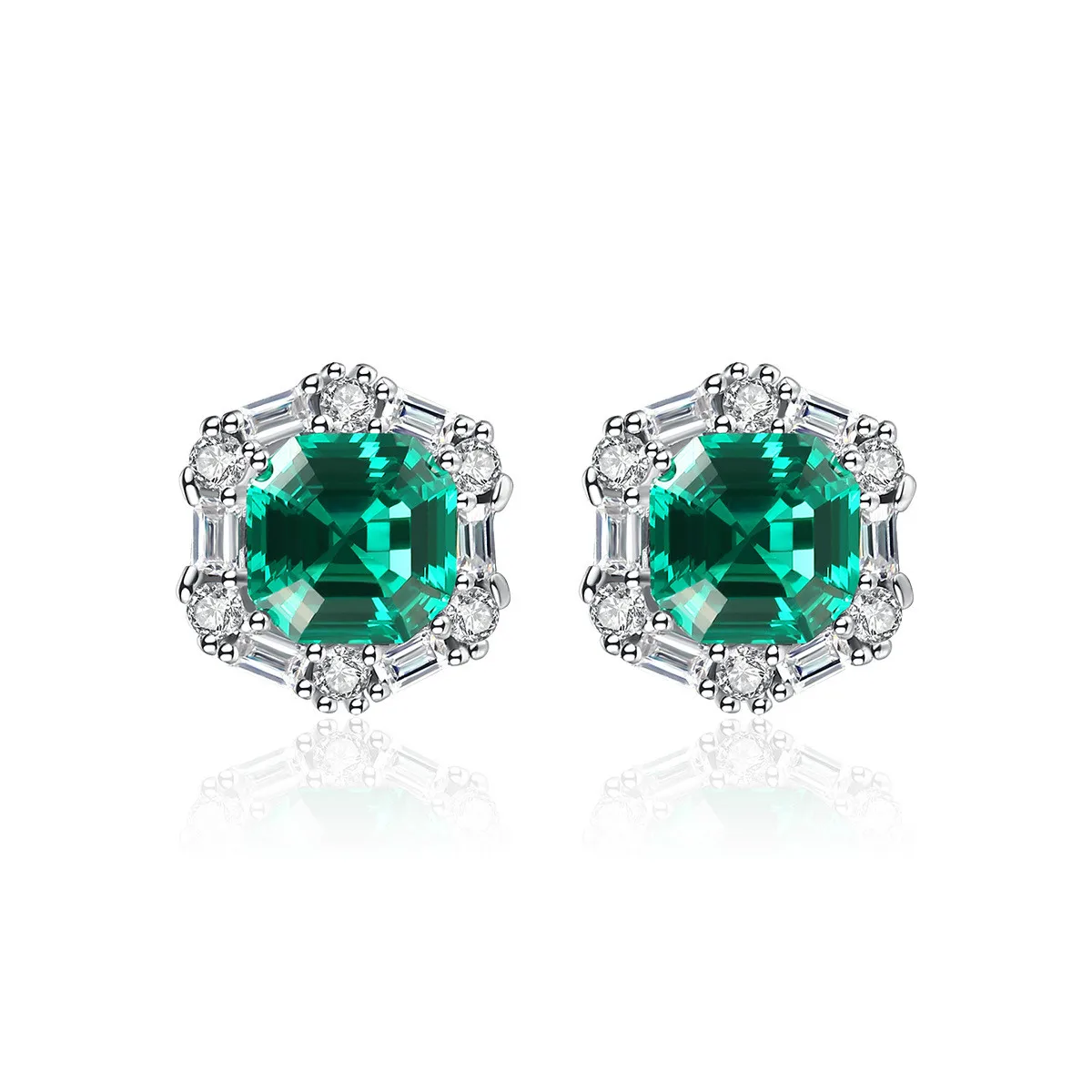 Серьги-гвоздики из стерлингового серебра S925 пробы, Модные Цветные Серьги с драгоценными камнями, украшение для ушей, ювелирные украшения