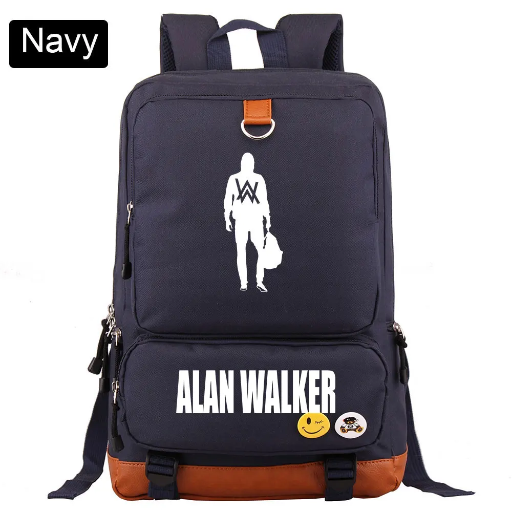 Музыка DJ Fade Alan Walker письмо мальчик девочка Книга школьная сумка женский рюкзак подростковые школьные сумки мужские Студенческие Лоскутные рюкзаки - Цвет: D42 -19