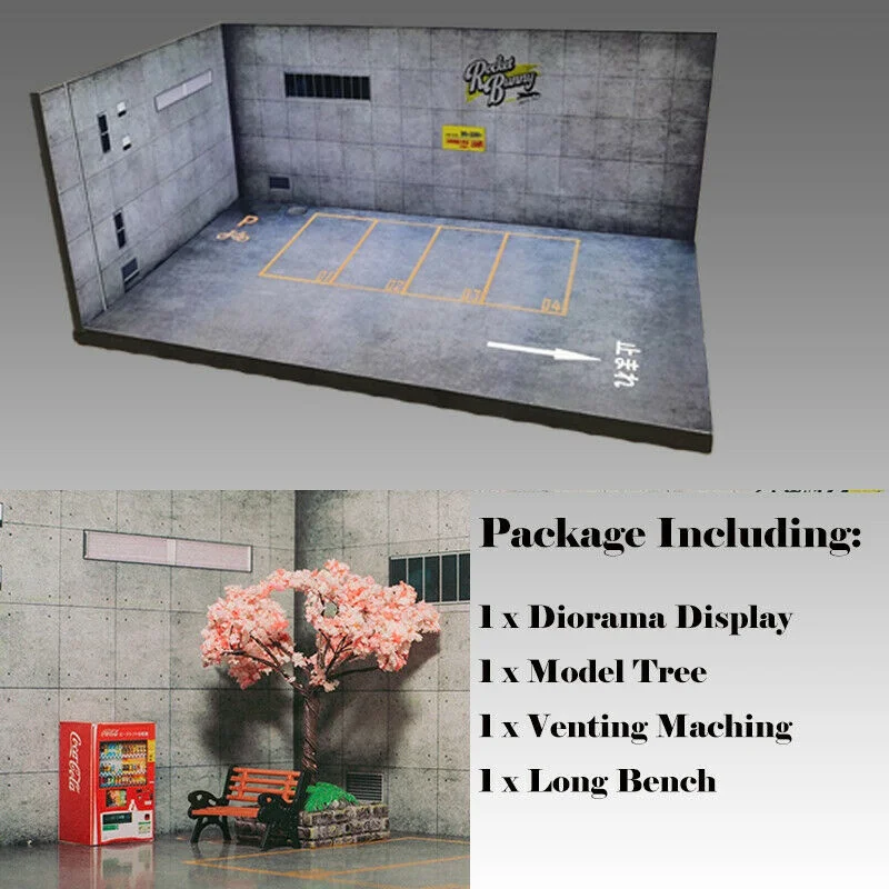 diorama cenário japão basicment exibição de estacionamento