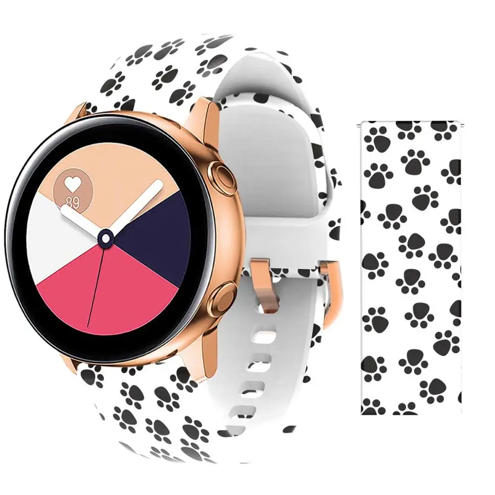 Для samsung Galaxy Активный силиконовый ремешок для часов Galaxy 42 Band 20 мм s2 Band Amazfit Bip Youth/gear Sport/Garmin vivoactive 3 - Цвет ремешка: E