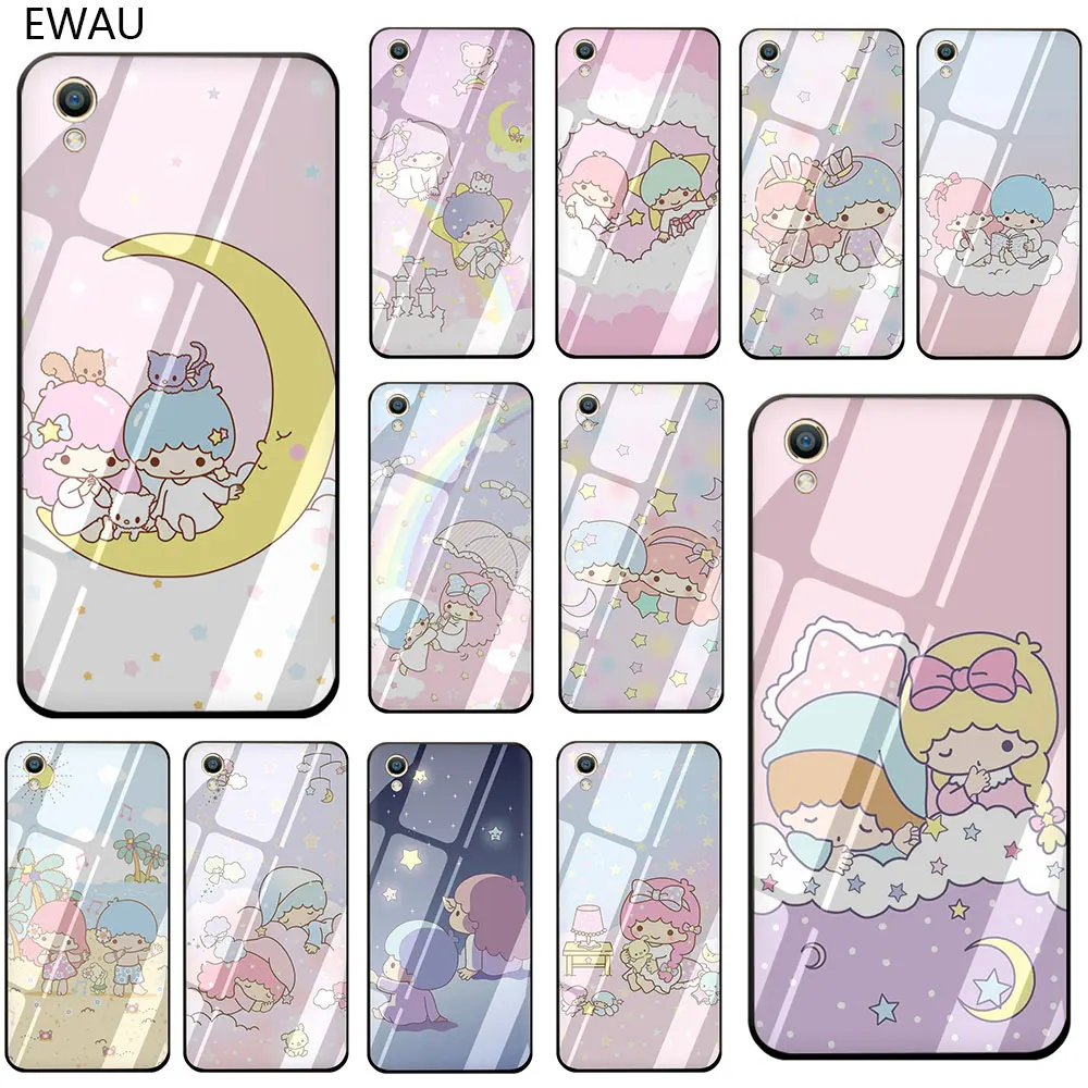 EWAU с рисунками из мультфильма «My Melody» маленький Две звезды закаленное Стекло чехол для телефона чехол для OPPO A7 A5s AX7 AX5s A37 A77 A7X F3 F5 F7 F9 F11 Pro
