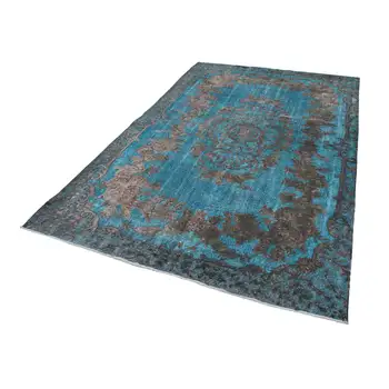 

189x302 Cm Turquoise Handmade Over Dyed Rug-6x10 Ft