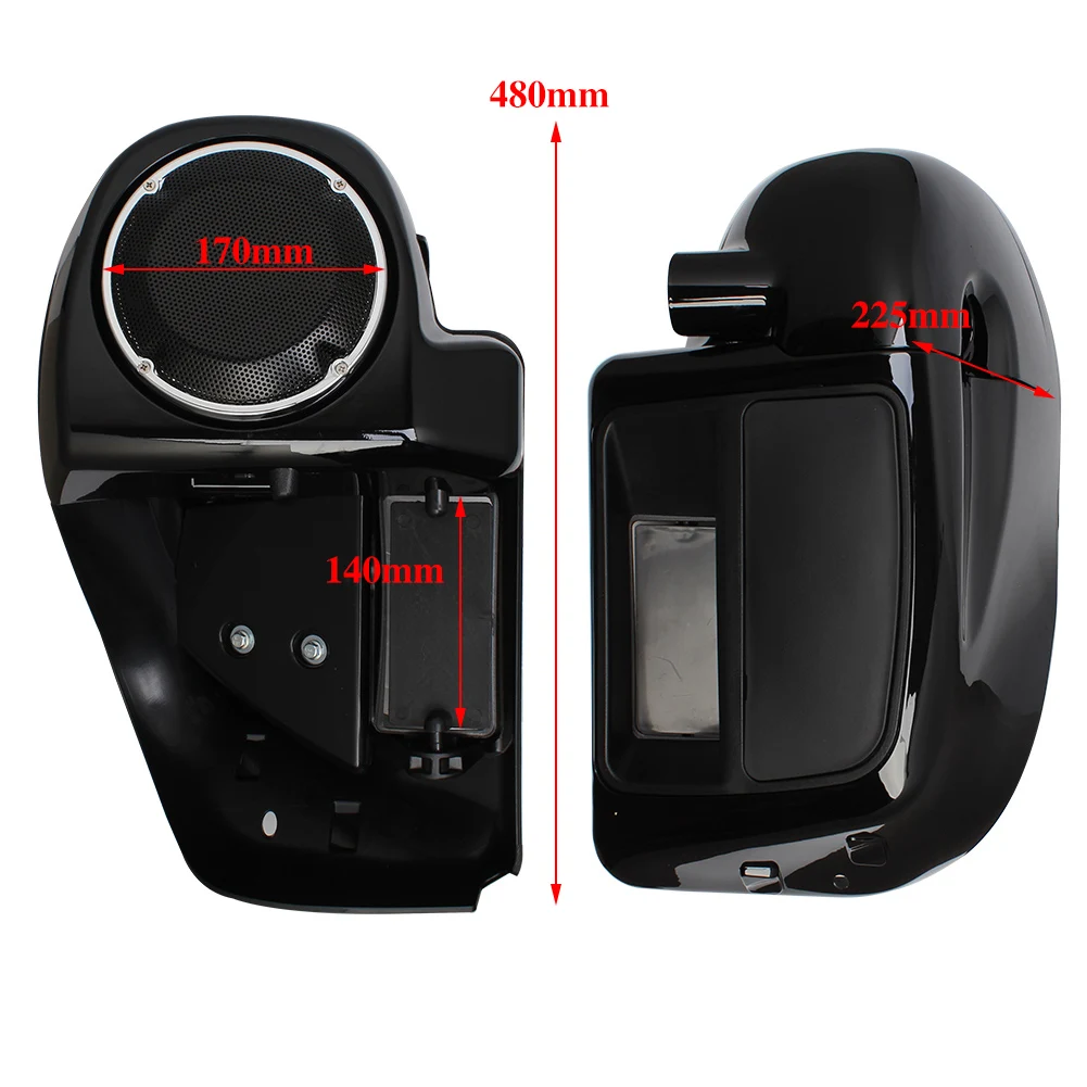 Motorcycle Vivid Black Lower Leg Warmer Vented Fairing 6.5" Speaker Box Pod For Harley Touring Road King Street Glide 2014-2020 silicone license plate frame