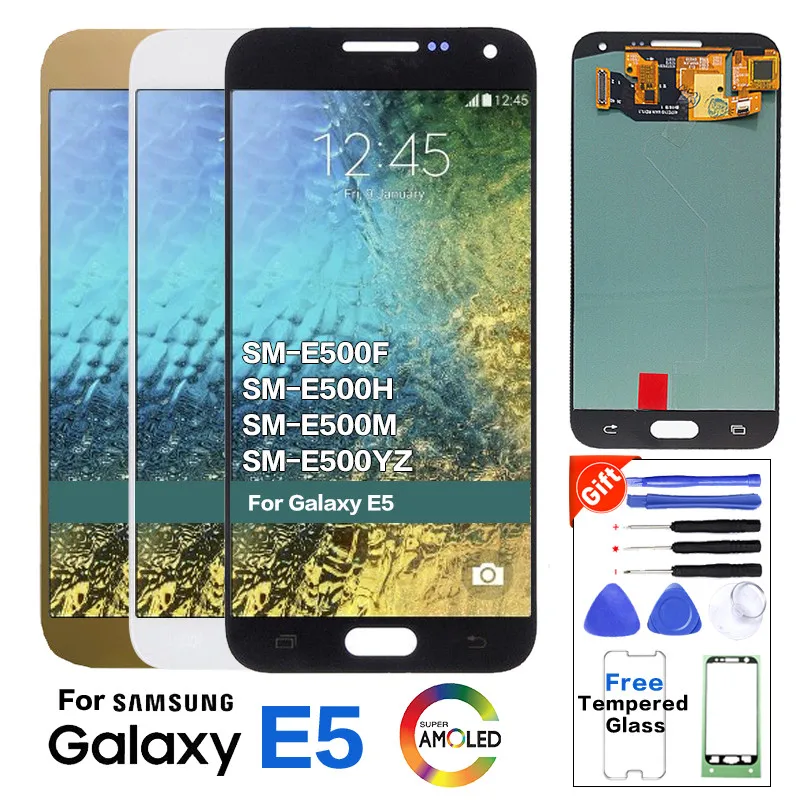 Amoled для Samsung Galaxy E5 E500 SM-E500F E500H ЖК-дисплей экран pantalla SM-E500M E500YZ ЖК-стеклянная панель |