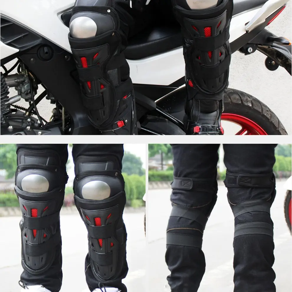 

MOTOWOLF Black Drop Resistant Motorcycle Kneepads Stainless Steel Outdoor Riding Kneepads Breathable Knee Protectors