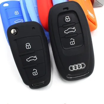 

Car Silicone Key Case For Audi A1 A3 A4L A5 A6L A7 TT Q3 Q5 Q7 Decoration Auto Accessories Key protection Case