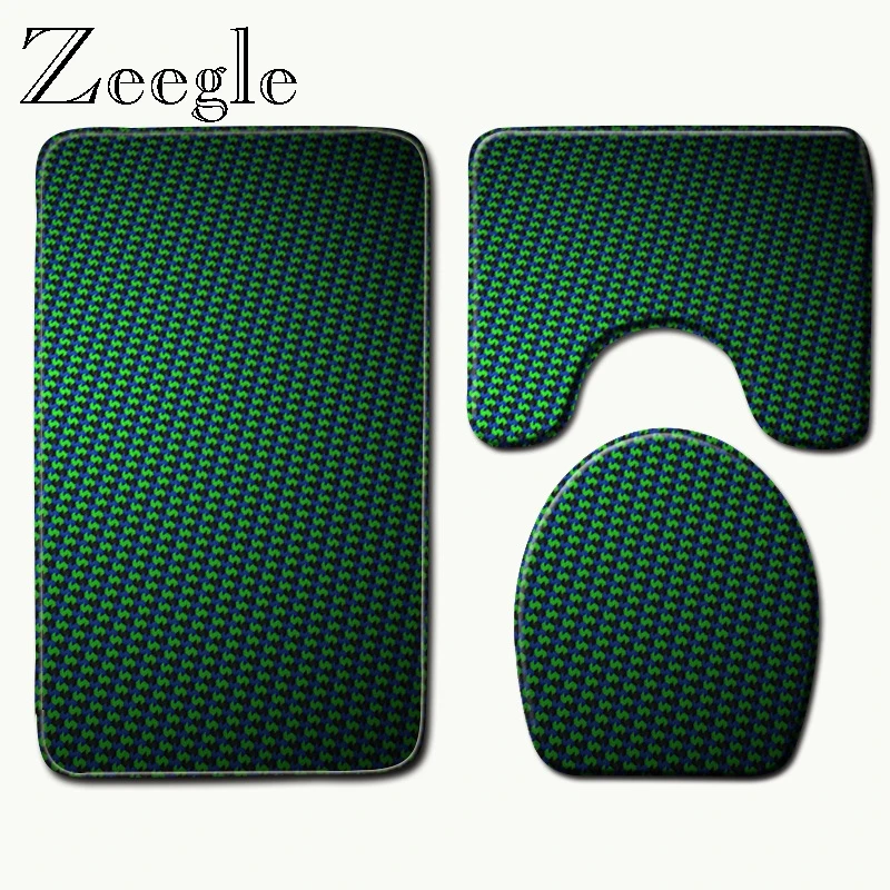 Zeegle 3 шт. коврик для ванной комнаты Набор Ванная комната геометрический узор