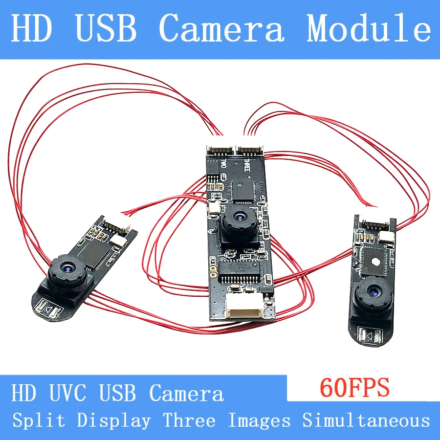 Промышленный HD UVC Plug Play USB веб-камера Разделенный экран три изображения