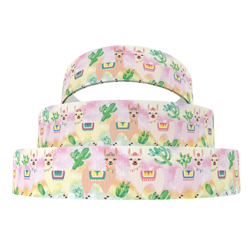 David accessories 1 &quot(25 мм) градиентная Радужная печатная полиэфирная корсажная лента 5