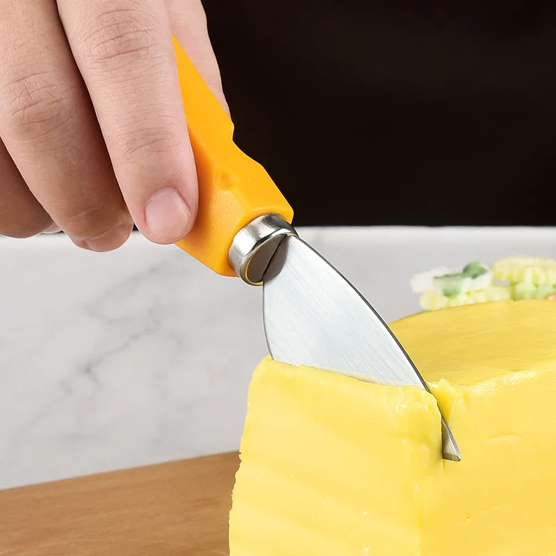 Wood Handle Cheese Knives Stainless Steel Butter Cutter Flat Shovel Spatula Fork Spoon Kitchen Cutlery Cooking Tools 1PC