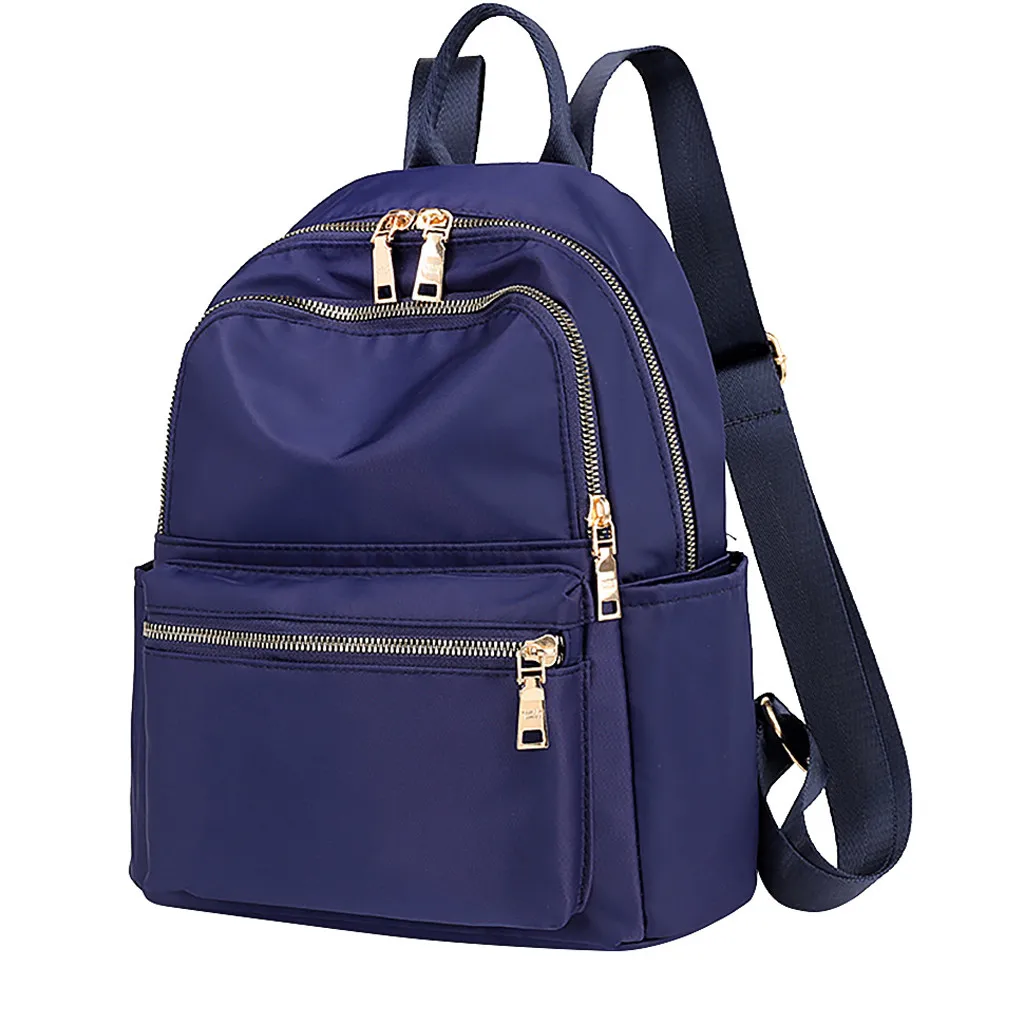 Модный рюкзак для женщин, рюкзак для отдыха, Женский нейлоновый ранец с водонепроницаемой крышей, повседневные дорожные сумки для девочки-подростки школьного возраста, рюкзак 729 - Цвет: Dark Blue