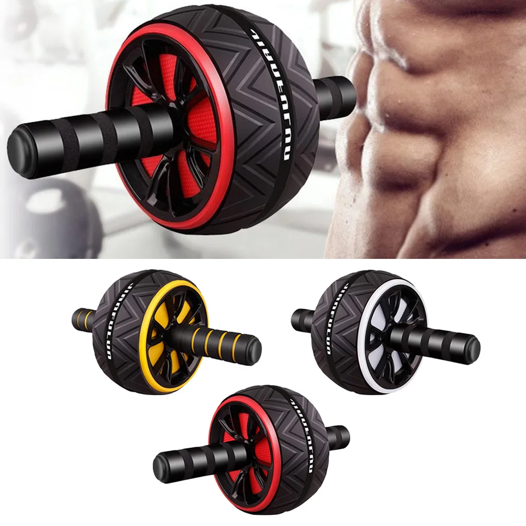 2020 Muscle Exercise Ab Roller Exercise Wheel Abdominal Core Strength Training Gear Home Workout Kit Anti-slip Sponge Handle 