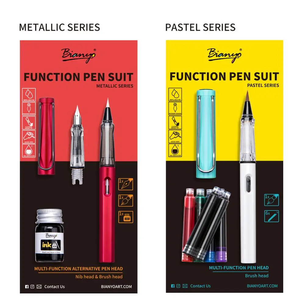 

1Pcs Function Pen With Ink Brush Tips Function Pen Water Brush Pen for Writing Office Supplies