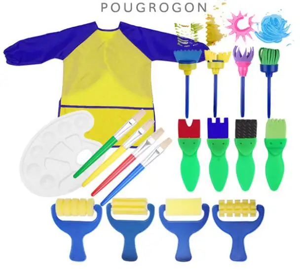 

Художественные принадлежности для фотографий, инструменты, губка для печати, кисть, набор для рисования с рисунком, одежда, палитра граффити