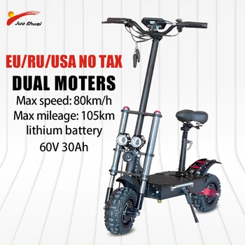 Kaufen JUESHUAI Roller Erwachsene Elektrische Skateboard 60V30A Lithium-Batterie Foldabel ElectricDual Stick Max Laufleistung 105KM 11inch Off-Road