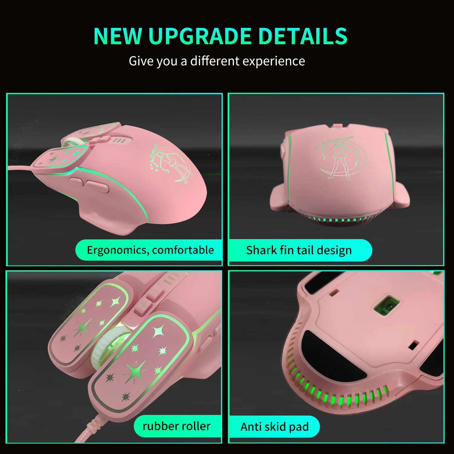 Ergonomic wired gaming mouse for PC laptop