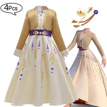 Анны Эльзы нарядное платье для девочки;карнавальные косплей вечеринк костюмы платья для девочек,платье принцессы для девочек;новогодний костюм для девочки;праздничное платье для девочки;детские платья;3 4,8,10,12 лет