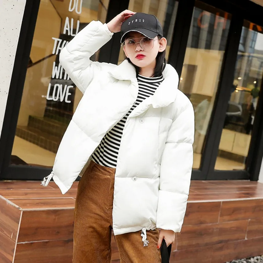 

Winter Jacket Women's Fashion Thermal Insulation Thickened Solid Color Short Style Thickened Parker Stand Collar Cotton Suit