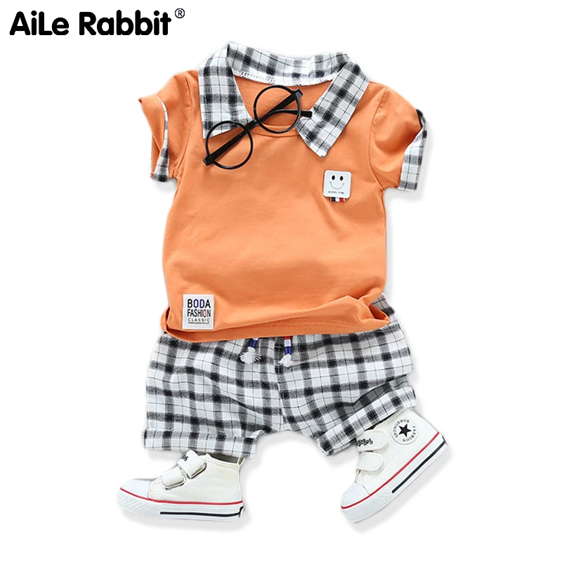 R &amp Z Новинка лета 2019 детская одежда модный клетчатый воротник шорты с короткими