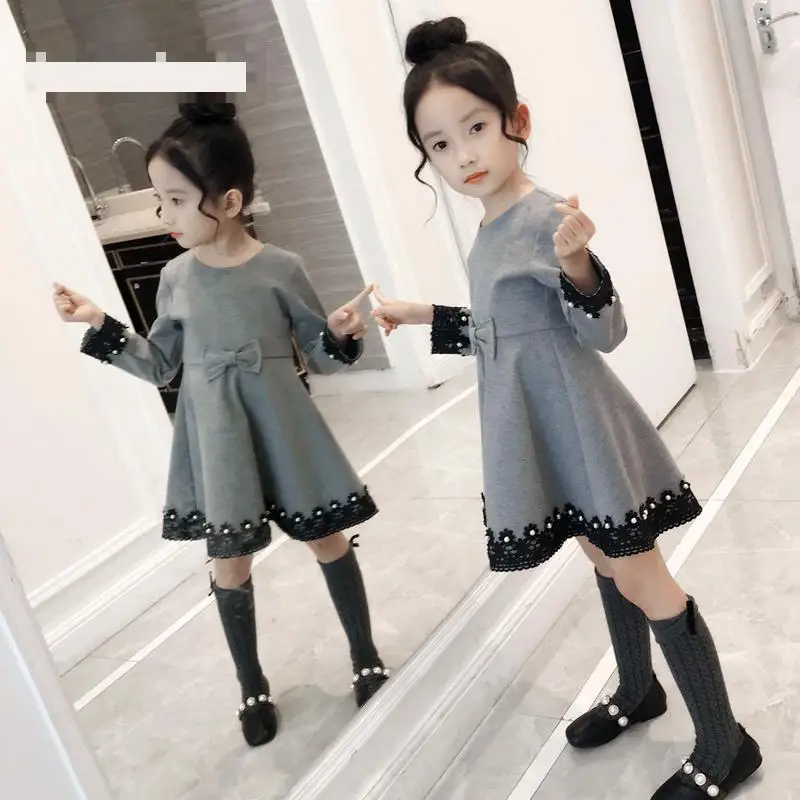 

2019 Children Dress Autumn Toddler Dresses Long Sleeve Girl Princess Dress Sukienka Dziewczynka Teenage Party Dress 12 13 14 15