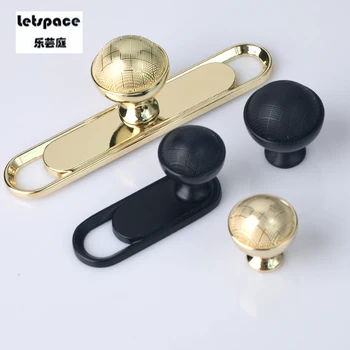 

modern simple fashion knob with Backplane furniture door handle gold black drawer cupboard shoe cabinet tv cabinet dresser knob