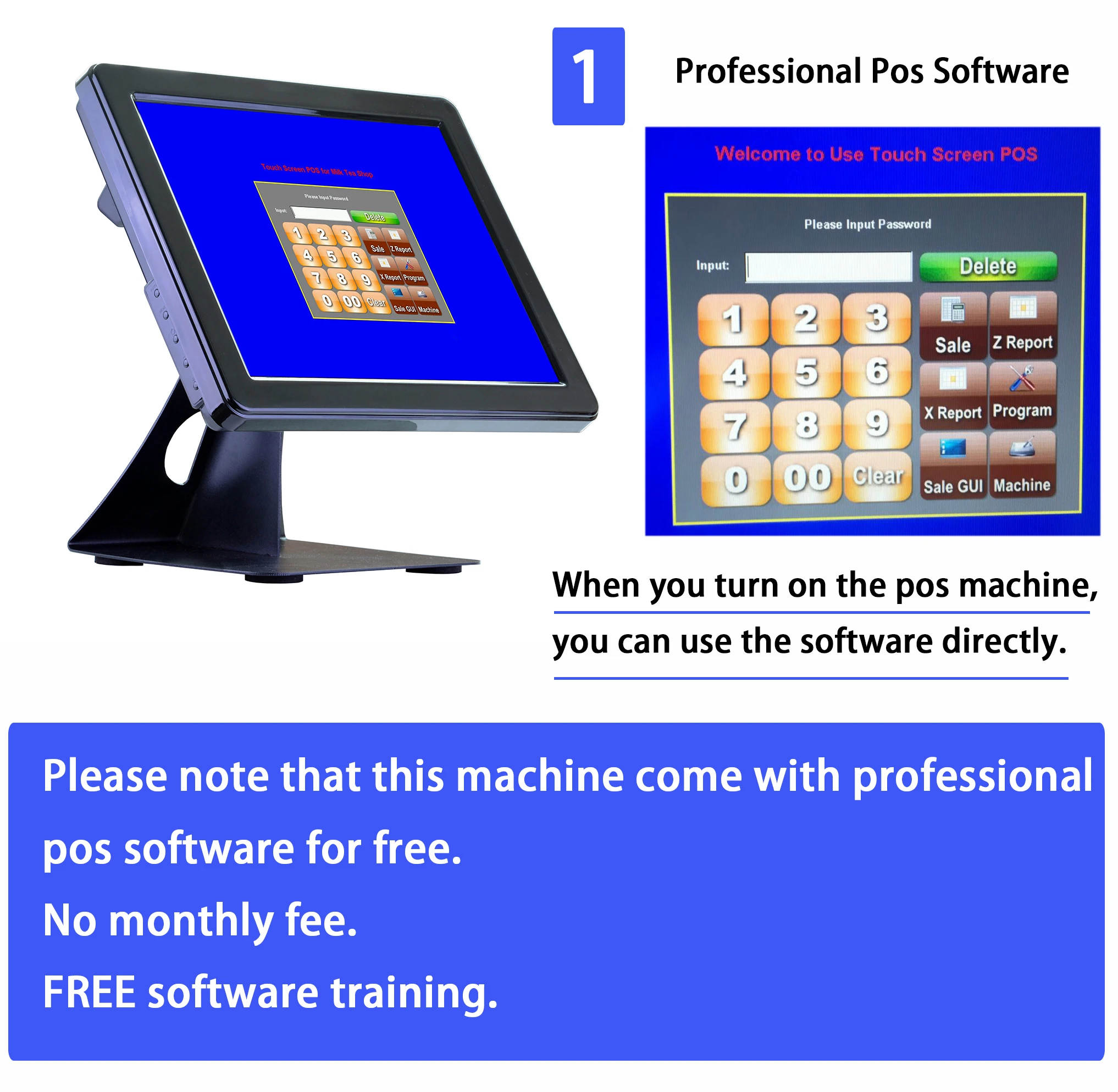 Supermarket 15 Inch Capacitive Touch Screen With Free Software All In One Pos Billing Machine Printers Aliexpress