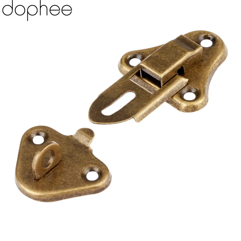Dophee 2 шт., антикварная защелка из латуни, мебельная коробка для ювелирных изделий, фурнитура, Подарочная коробка, чемодан, пряжки, защелка, 55*33 мм